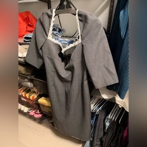 Shushu/tong Gray Dress with Lace Detail in size uk12/us8